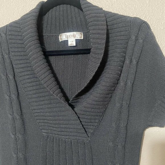 Decree Short Sleeve Sweater Tunic Gray Size Large - Picture 2 of 5